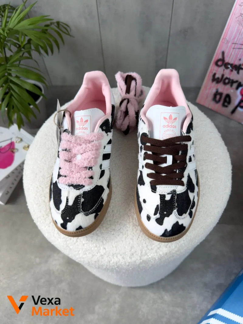 Adidas Samba Cow Print Pink Laces — фото 2