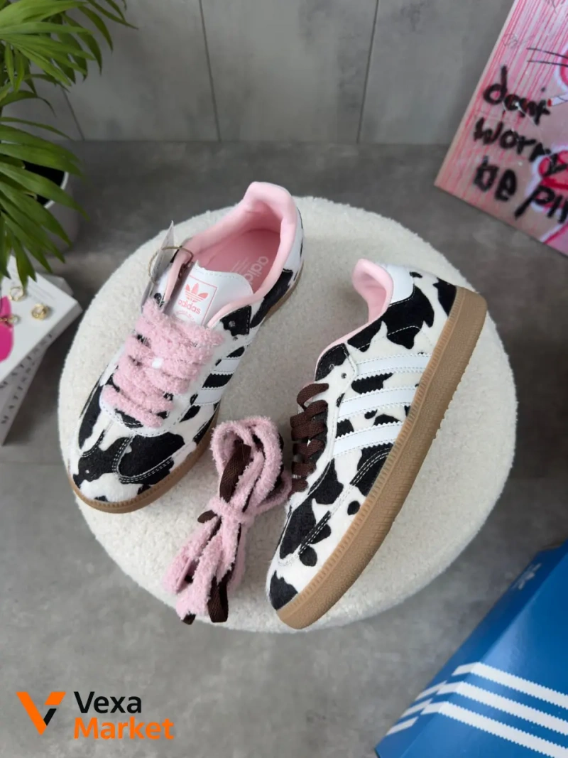 Adidas Samba Cow Print Pink Laces — фото 3