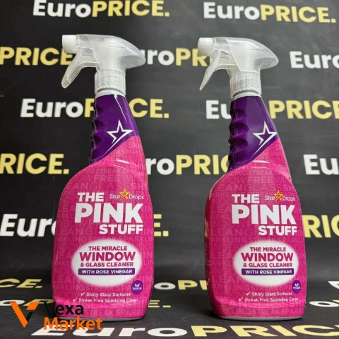 Засіб для миття вікон та дзеркал The Pink Stuff Miracle Window & Glass Cleaner з трояндовим оцтом 750 мл