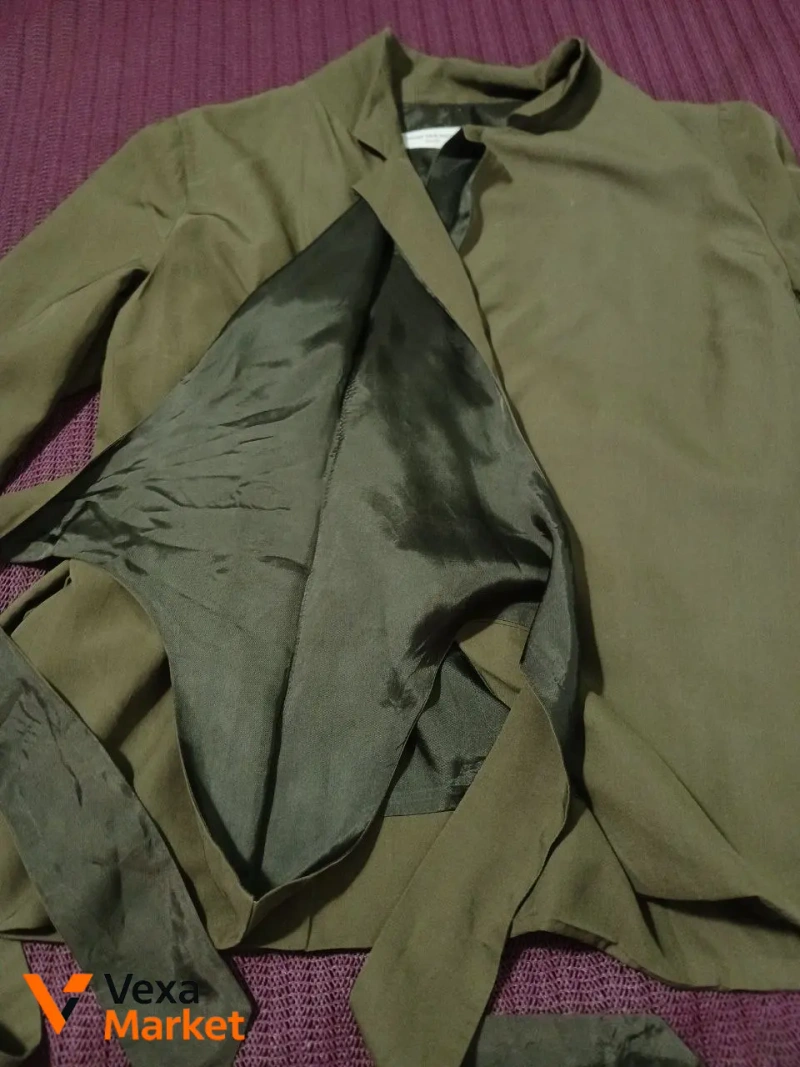 Dries Van Noten wrap silk jacket green size 40 — фото 6