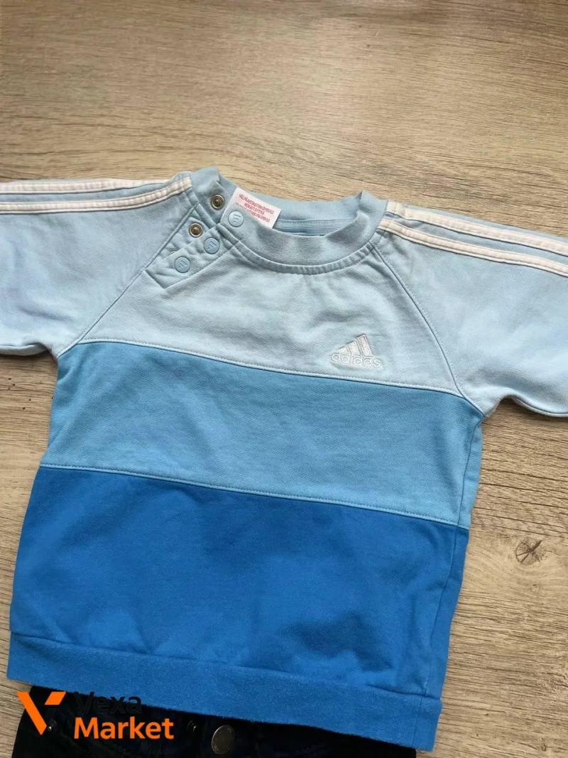 Комплект для хлопчика: кофта Adidas та чорні джинси, розмір 92 — фото 2