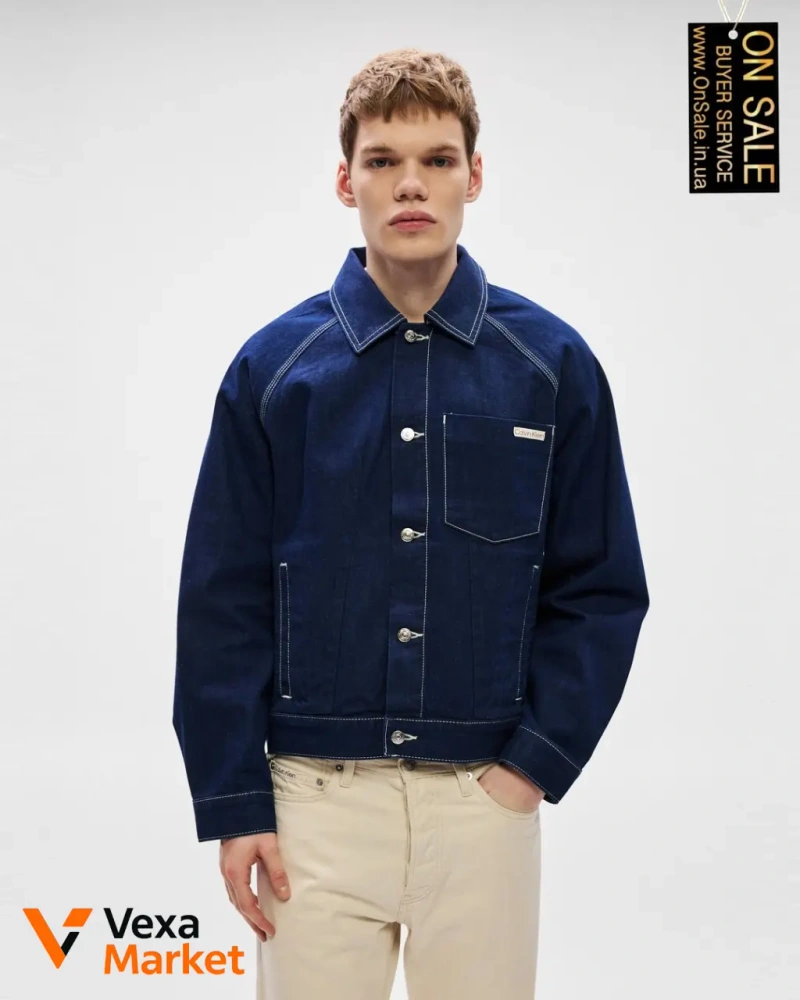 Чоловіча куртка Calvin Klein Jeans DARTED WORKWEAR JACKET денім — фото 4
