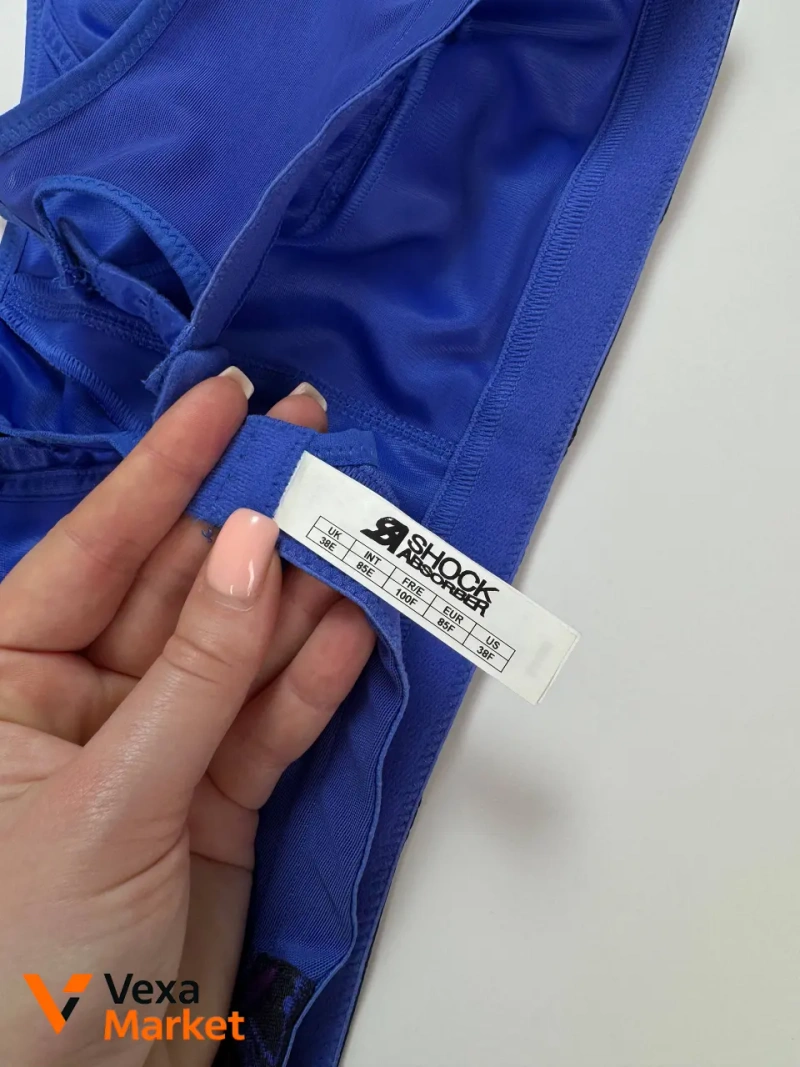 Спортивний бюстгальтер Shock Absorber темно-синій принт UK 38E / EUR 85 E/F — фото 5