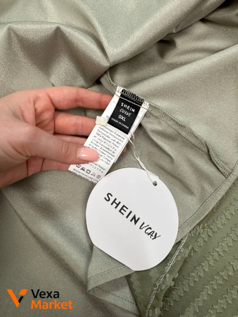 Текстурна сукня фісташкового кольору від Shеіn, розмір 0XL/50 — фото 4