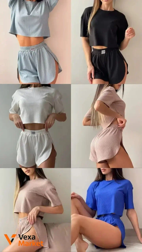 Женская пижама из футболки и шорт, Фабричный Китай