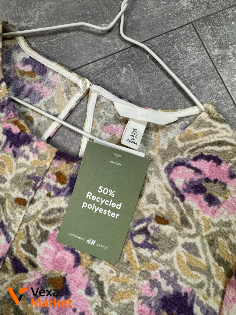 Жіночна текстурна кроп-блуза H&M в принт EUR L / НАШ 50 — фото 5