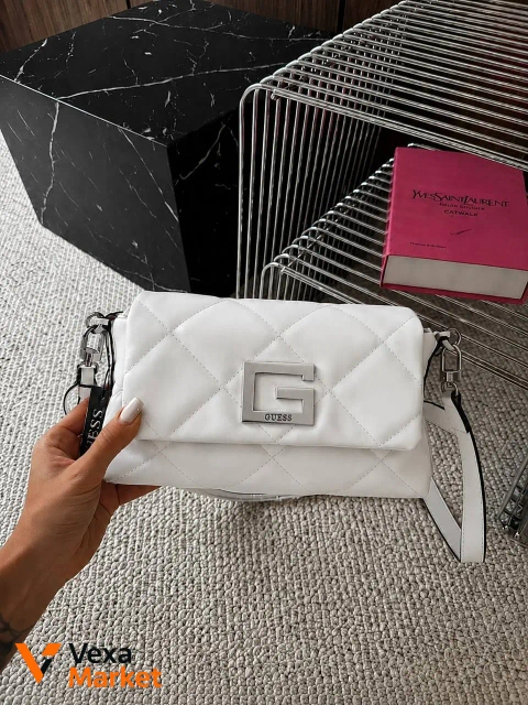 Сумочка багет Guess біла