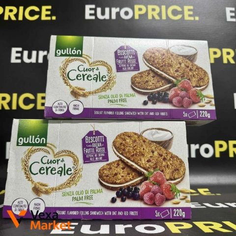 Печиво Gullon Cuor di Cereale ягідний мікс без цукру 220г