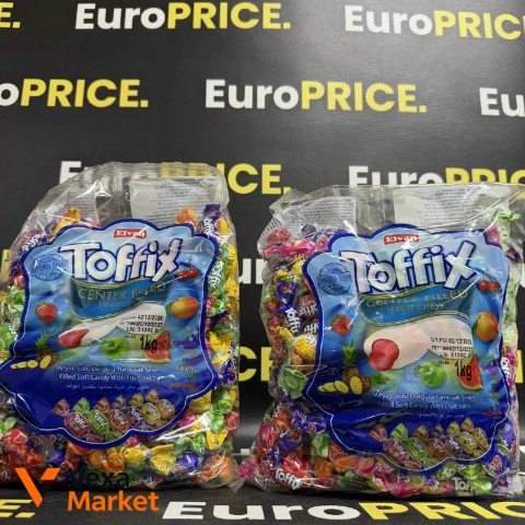 Цукерки Toffix Center Filled Fruit Chew Мікс 1кг