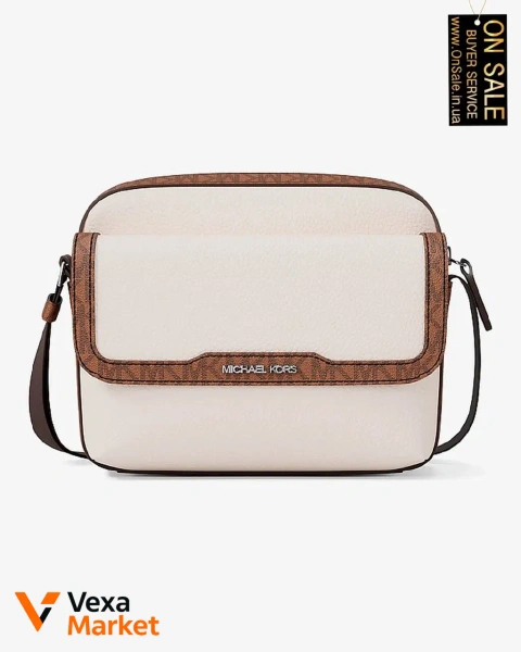 Чоловіча сумка Michael Kors кросбоді зі шкіри та канвасу