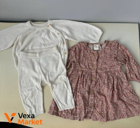 Набір одягу для дівчинки H&M: костюм та плаття 68 см