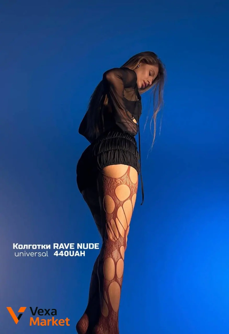 Колготки RAVE Black/Nude універсальний розмір — фото 2