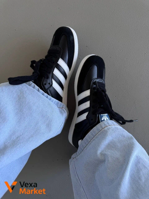 ADIDAS SAMBA BLACK / WHITE SOLE шкіра В'єтнам розміри 36-41