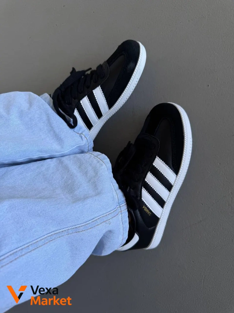ADIDAS SAMBA BLACK / WHITE SOLE шкіра В'єтнам розміри 36-41 — фото 4