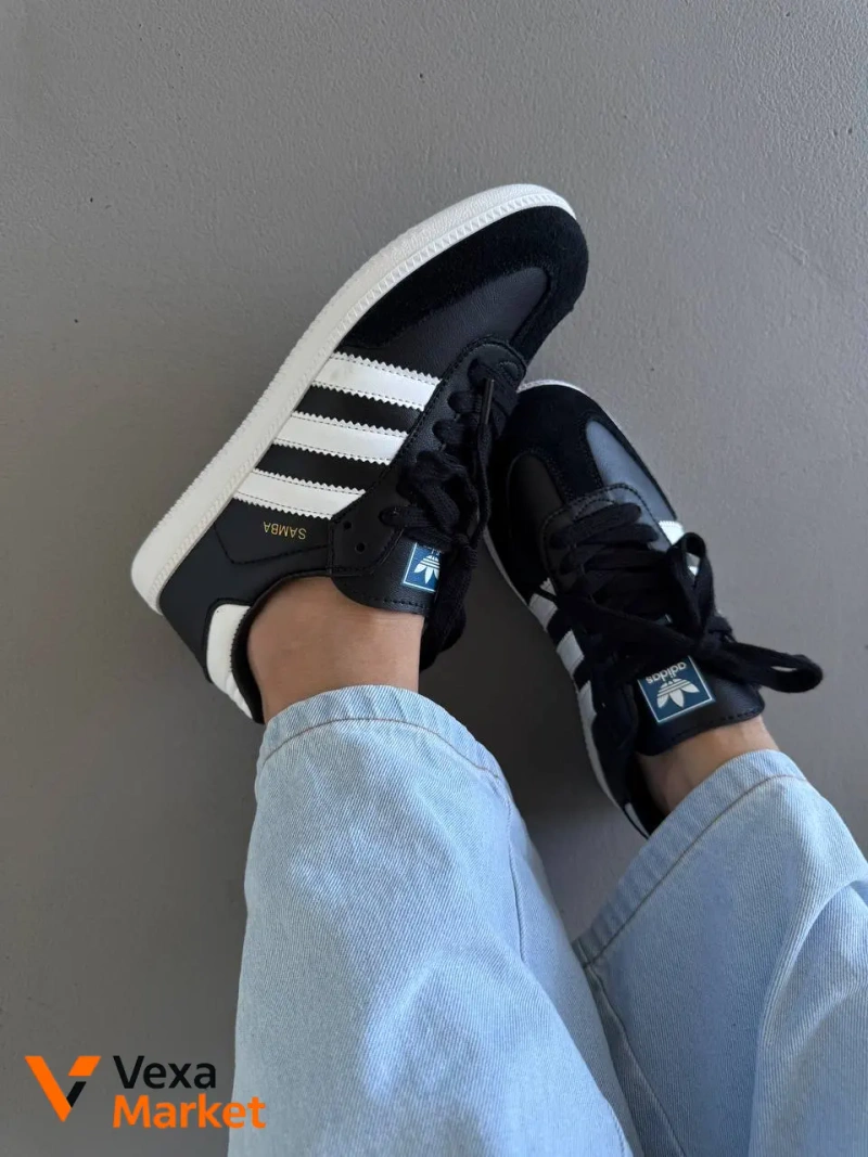 ADIDAS SAMBA BLACK / WHITE SOLE шкіра В'єтнам розміри 36-41 — фото 8