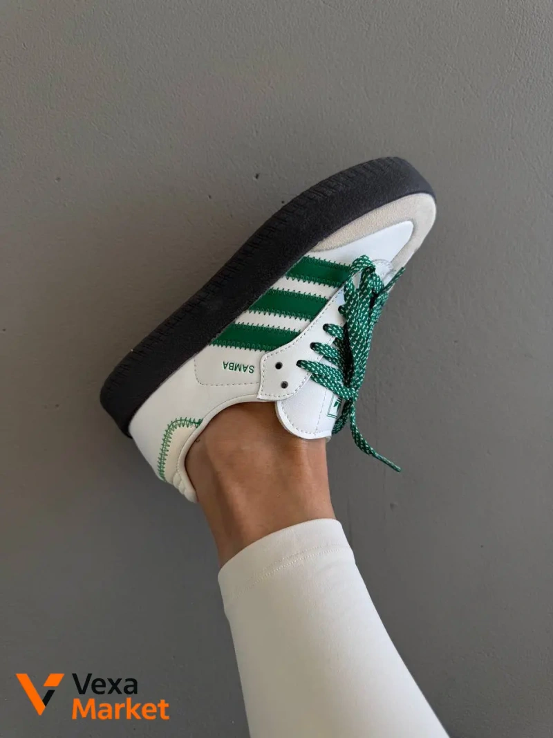 Adidas Samba Platform White / Green premium шкіра розміри 36-41 — фото 8