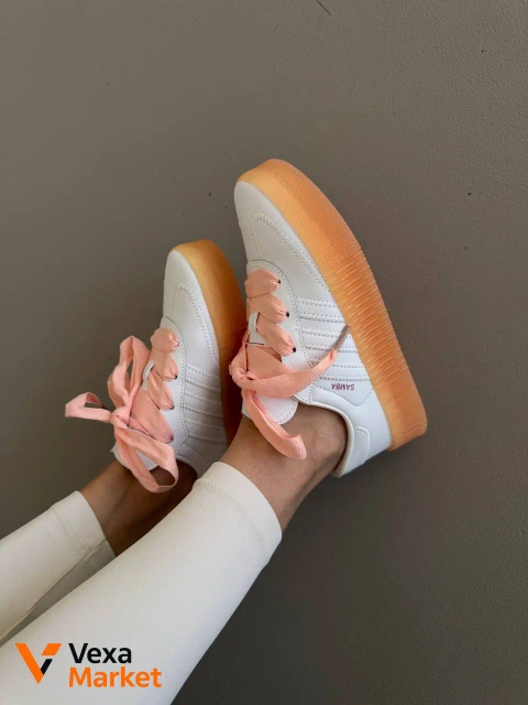 Adidas Samba Platform White / Peach premium шкіра