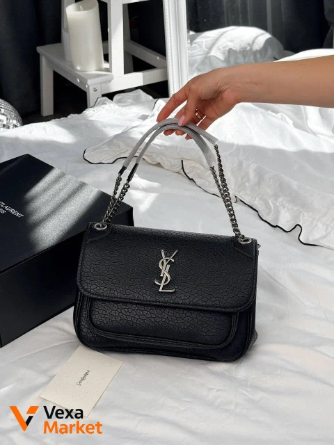 Saint Laurent Niki Grained Lambskin Black / Silver