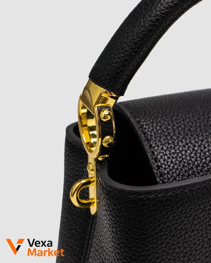 Louis Vuitton Capucines Mini Black/Gold Шкіра — фото 4