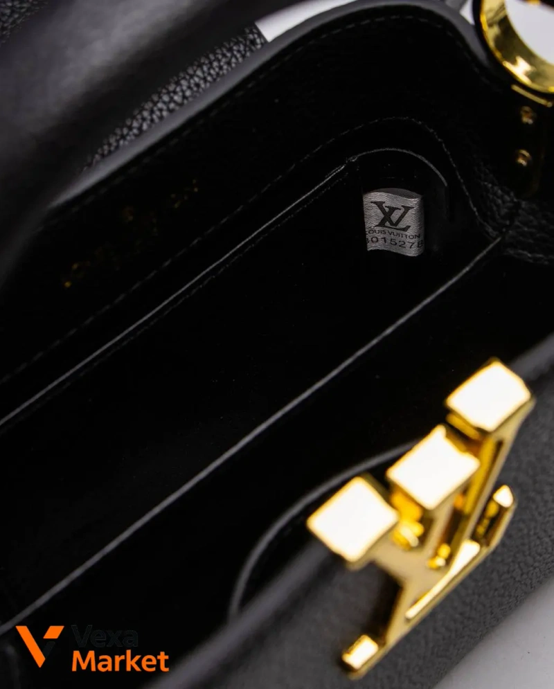 Louis Vuitton Capucines Mini Black/Gold Шкіра — фото 7
