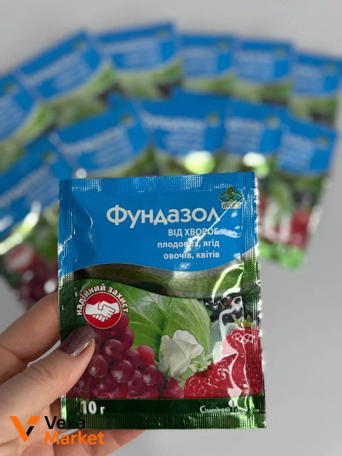 Фунгіцид Фундазол від хвороб плодових, ягід, овочів, квітів 10 г