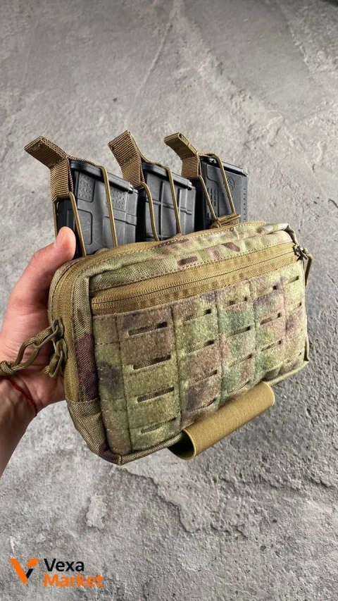 Плакард-штурмова панель під 3 магазини АК/AR та Адмін підсумок, Cordura 1000d