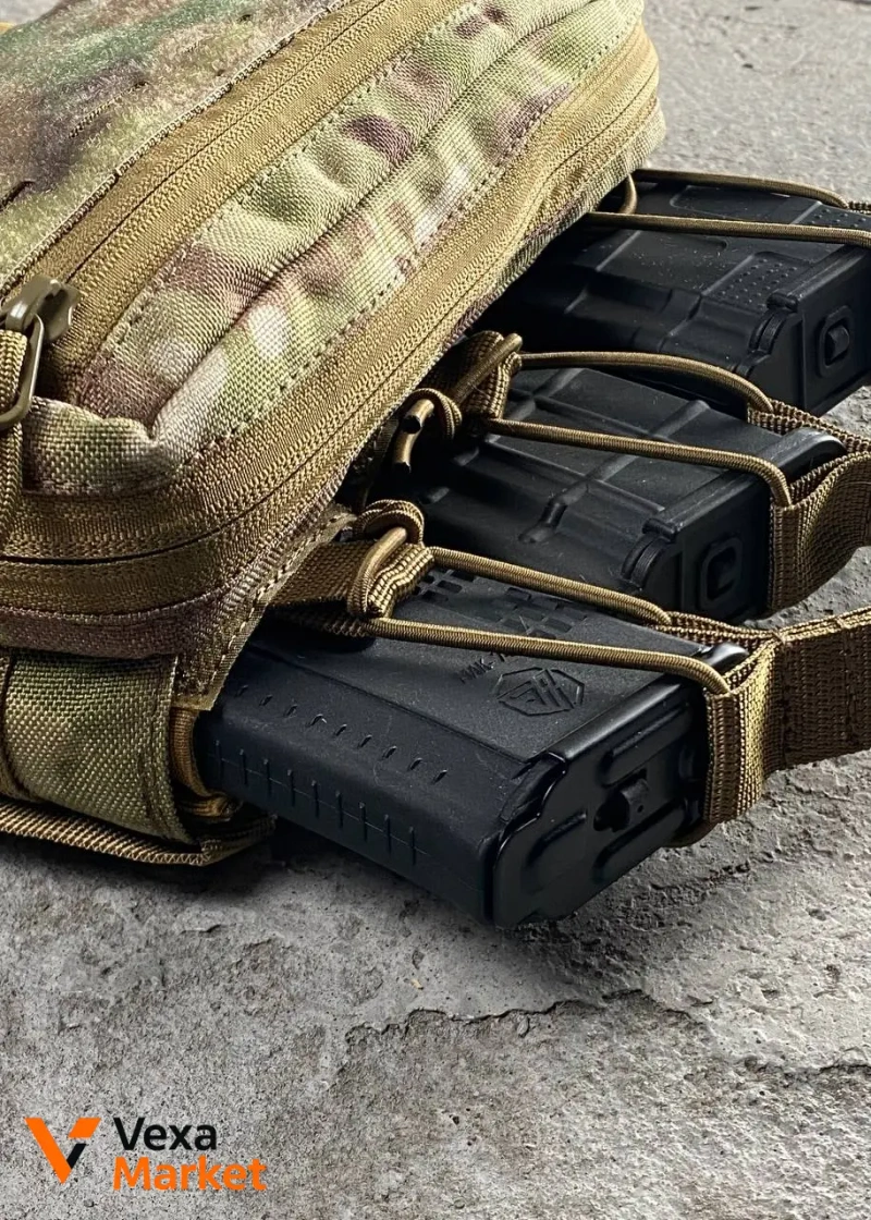 Плакард-штурмова панель під 3 магазини АК/AR та Адмін підсумок, Cordura 1000d — фото 5