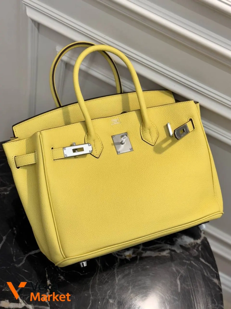 Сумка Hermes 30 см с серебряной фурнитурой — фото 8