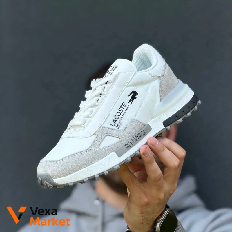 Lacoste Elite Active T кроссовки мужские кожа/текстиль/замша белые 41-45 — фото 2
