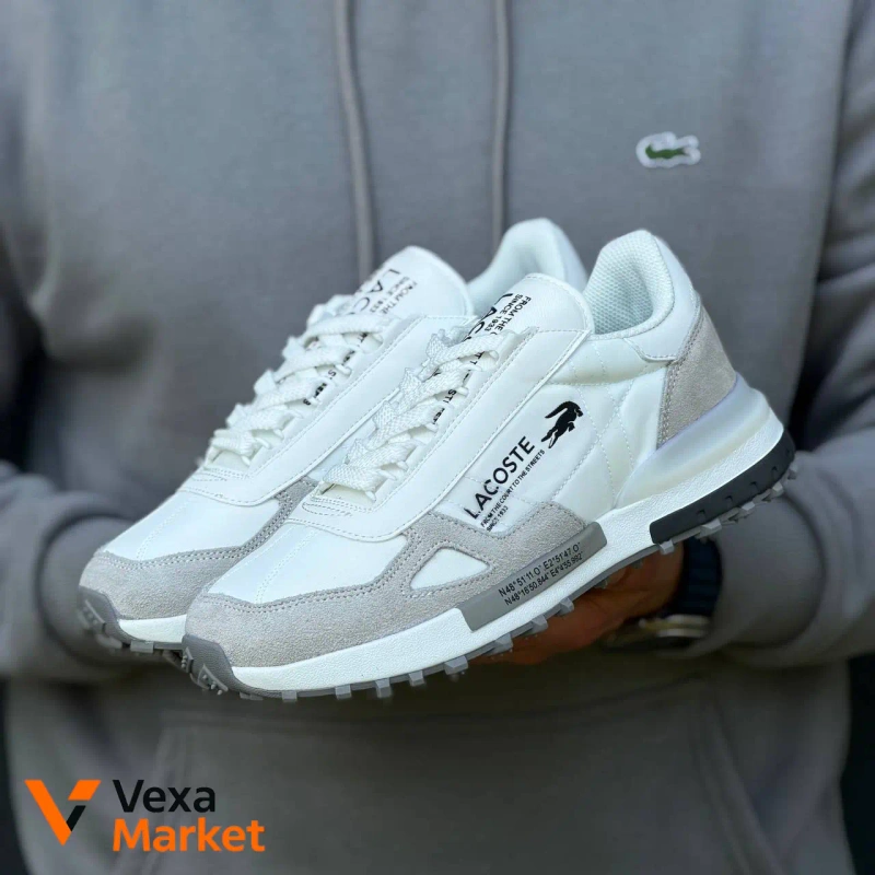 Lacoste Elite Active T кроссовки мужские кожа/текстиль/замша белые 41-45 — фото 3