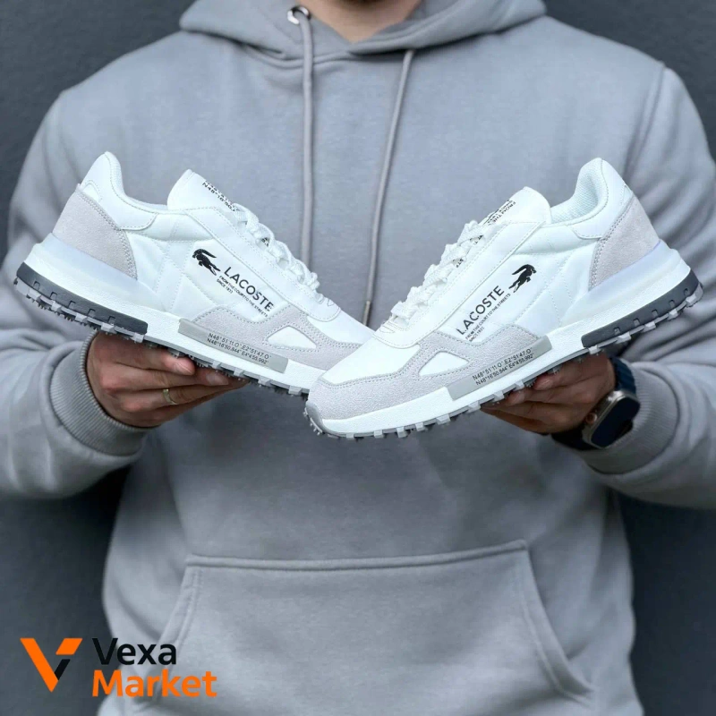 Lacoste Elite Active T кроссовки мужские кожа/текстиль/замша белые 41-45 — фото 7