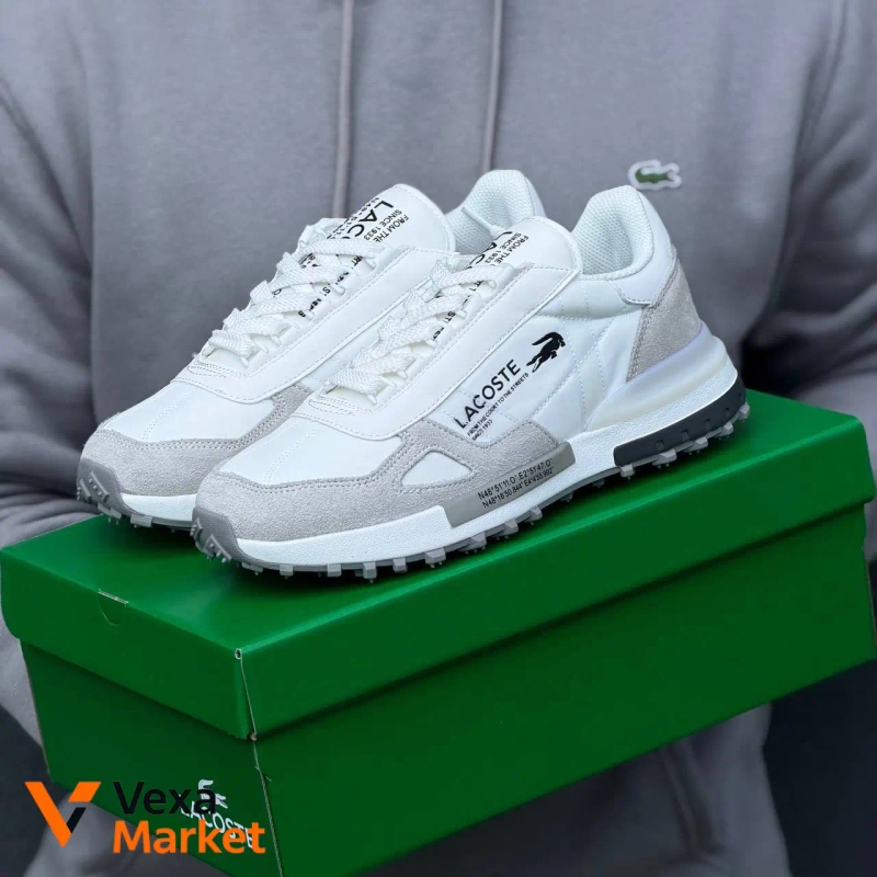 Lacoste Elite Active T кроссовки мужские кожа/текстиль/замша белые 41-45 — фото 8