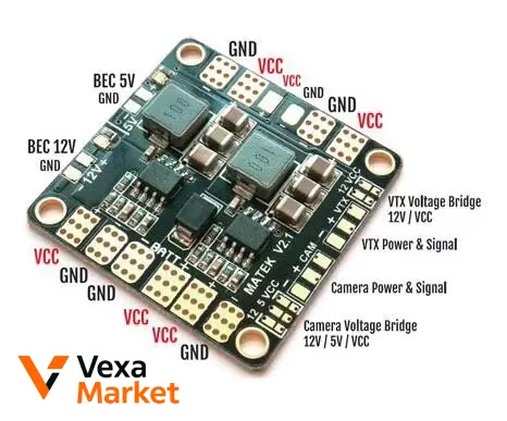 Плата розподілу живлення Matek PDB FCHUB-12S V2 та MINI POWER HUB V3.1 — фото 3