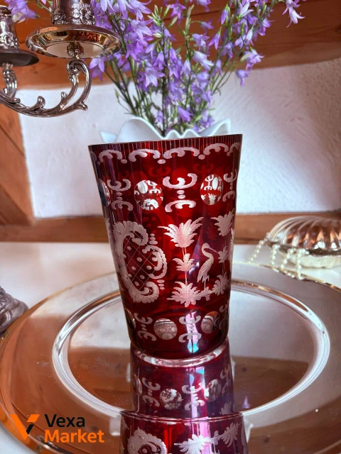 Ваза Bohemia, 15 см, красная