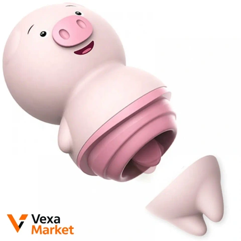 Кліторальний вібратор Licking pig, силіконовий, 6 режимів вібрації, USB зарядка, 81*46 мм