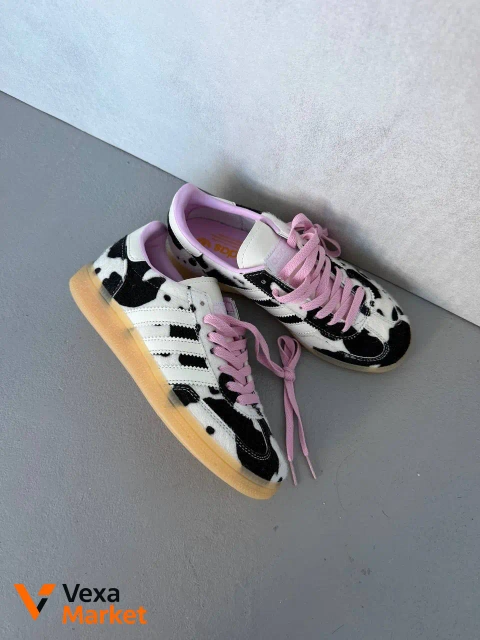 Adidas Samba Cow Print Pink Laces