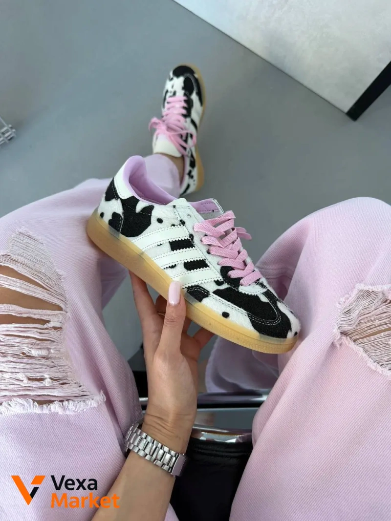 Adidas Samba Cow Print Pink Laces — фото 3