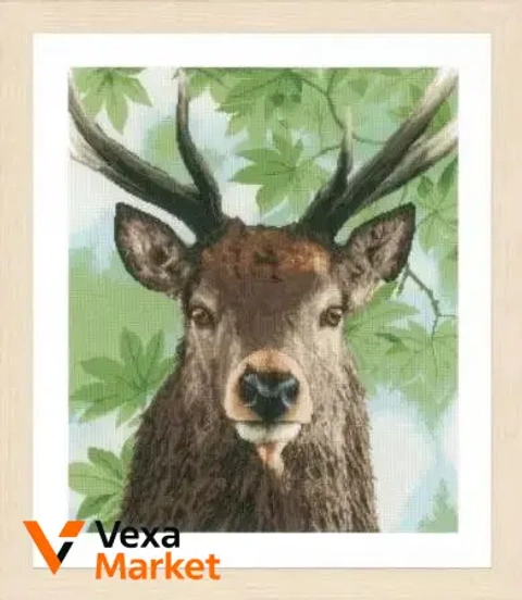 Набір для вишивки хрестом LanArte Proud red deer "Олень" 40*49 см