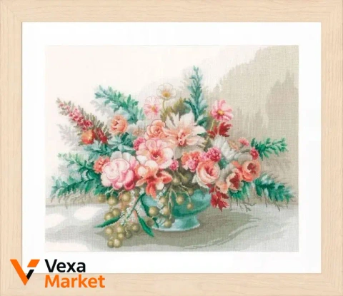Набір для вишивки хрестом LanArte Bouquet of flowers "Букет квітів" 45*37 см