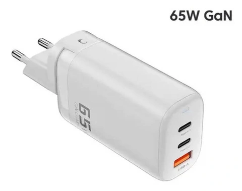 Toocki GaN 65W Швидкий зарядний пристрій (QC4.0 PD 3.0, 2хType-C USB) для iPhone, iPad, Samsung, Xiaomi, для ноутбуків