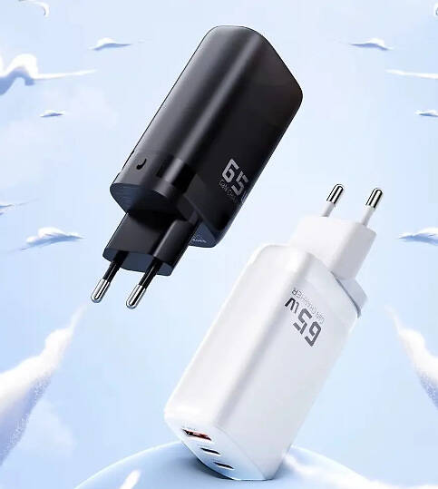 Toocki GaN 65W Швидкий зарядний пристрій (QC4.0 PD 3.0, 2хType-C USB) для iPhone, iPad, Samsung, Xiaomi, для ноутбуків — фото 2