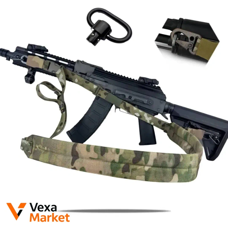 Трьохточковий тактичний ремінь H&K Піксель з QD антабками — фото 4