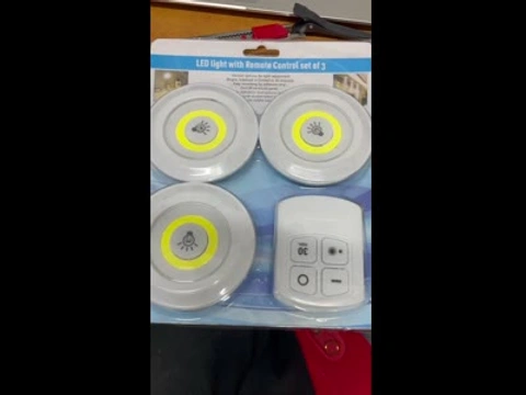 LED сенсорный ночник с пультом управления, набор 3 шт.