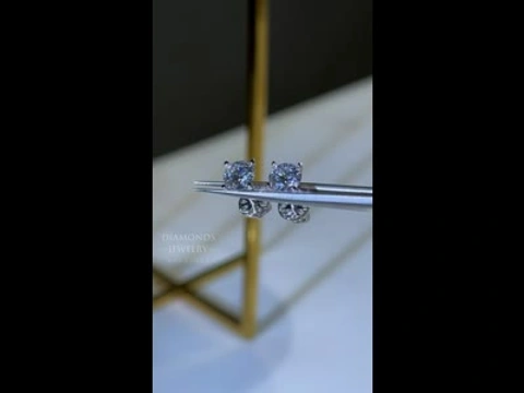 Пусети з еко діамантами 2.16ct, золото 18К