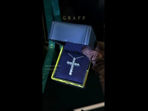 GRAFF Крест подвеска с бриллиантами 5.51ct 18K белое золото
