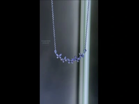 GRAFF Pavé Butterfly Diamond Petite Line Pendant 18K Gold Necklace