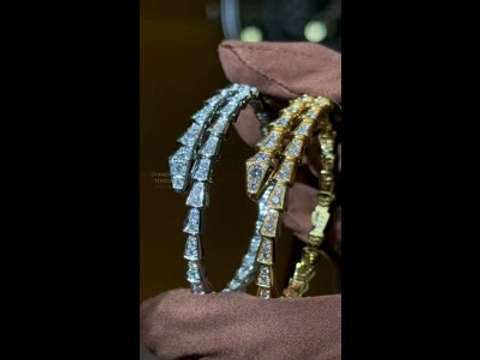 BVLGARI SERPENTI VIPER BRACELET 18K White/Yellow/Rose Gold Diamonds 2.83ct