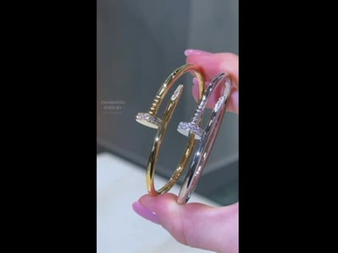 CARTIER JUSTE UN CLOU BRACELET, DIAMONDS 18K Gold 0.58ct