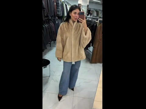 Норковая шуба Palomino, свободный силуэт, длина 70 см