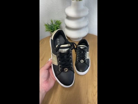 Кеди GUESS чорні зі золотими деталями, розмір 36